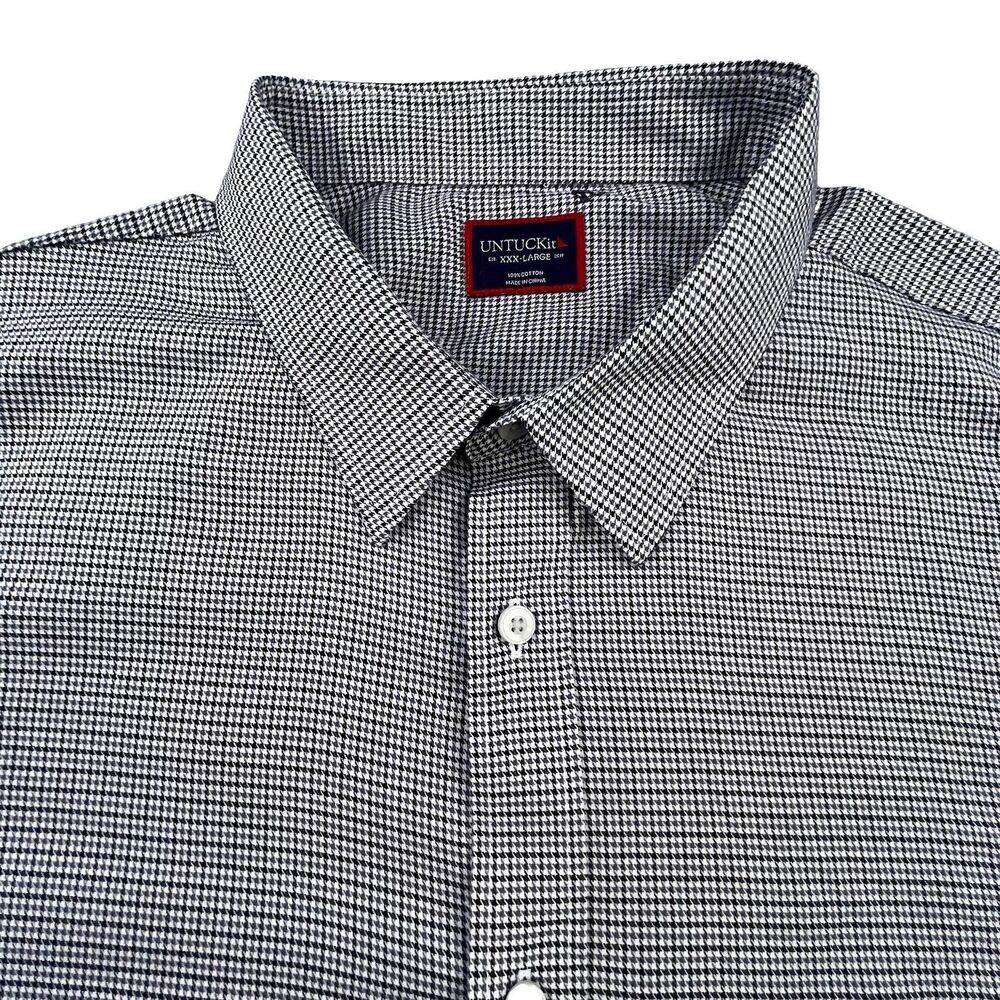UNTUCKit Shirt Men XXXL Houndstooth Plaid Lightweight Preppy Designer